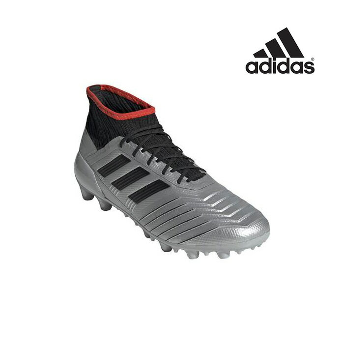 アディダス Adidas PREDATOR19.2HG/AG プレデター19.2HG/AG EF8995/シルバー×ブラック×レッド サッカースパイク サッカーシューズ メンズ 土 ロングパイル人工芝グラウンド対応