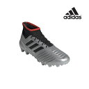 アディダス Adidas PREDATOR19.2HG/AG プレデター19.2HG/AG EF8995/シルバー×ブラック×レッド サッカースパイク サッカーシューズ メンズ 土 ロングパイル人工芝グラウンド対応