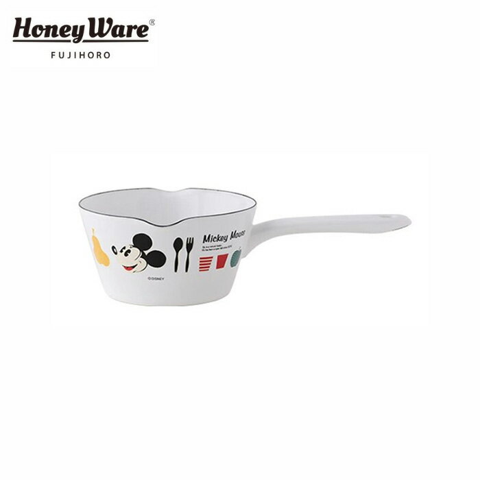 富士ホーロー ディズニー ミッキー＆ミニーシリーズ 14cmミルクパン 琺瑯片手鍋　|ミルクパン　日本製 ミルク ホットミルク　琺瑯製品|