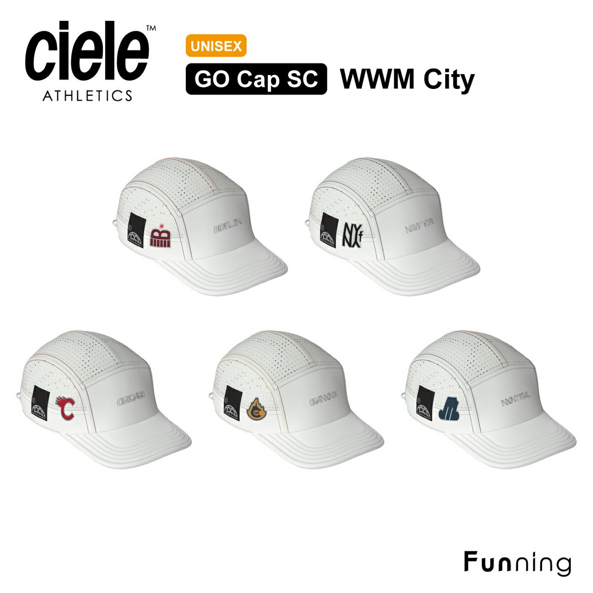 Ciele (シエル) Go Cap Welded SC WWM City ランニングキャップ スポーツキャップ 帽子 ユニセックス メンズ レディース マラソン 自転車 バイク トライアスロン 反射ラベル搭載 紫外線カット 洗濯可能 軽量 速乾性 プレゼント