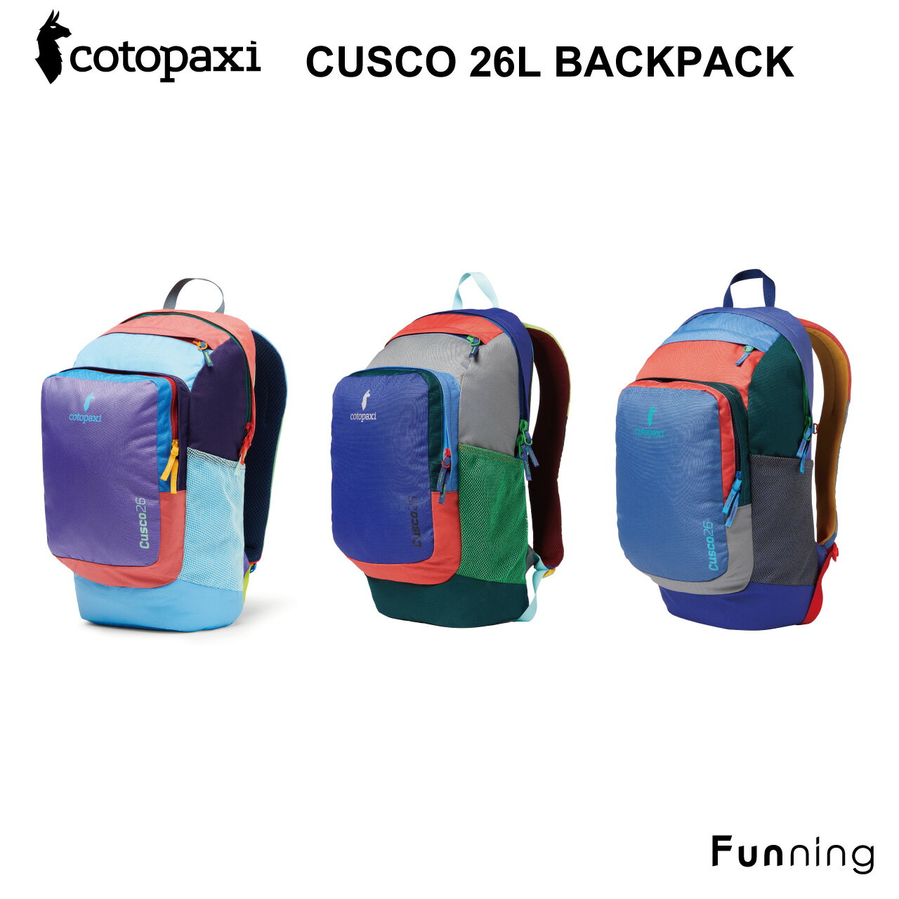 楽天Funning（ファンニング）コトパクシ Cotopaxi CUSCO 26L Backpack DelDia バックパック 軽量 サスティナブル ハイキング キャンプ アウトドア 旅行 旅 バッグ リュック ザック カラフル プレゼント オンリーワン【国内正規品】【送料無料】