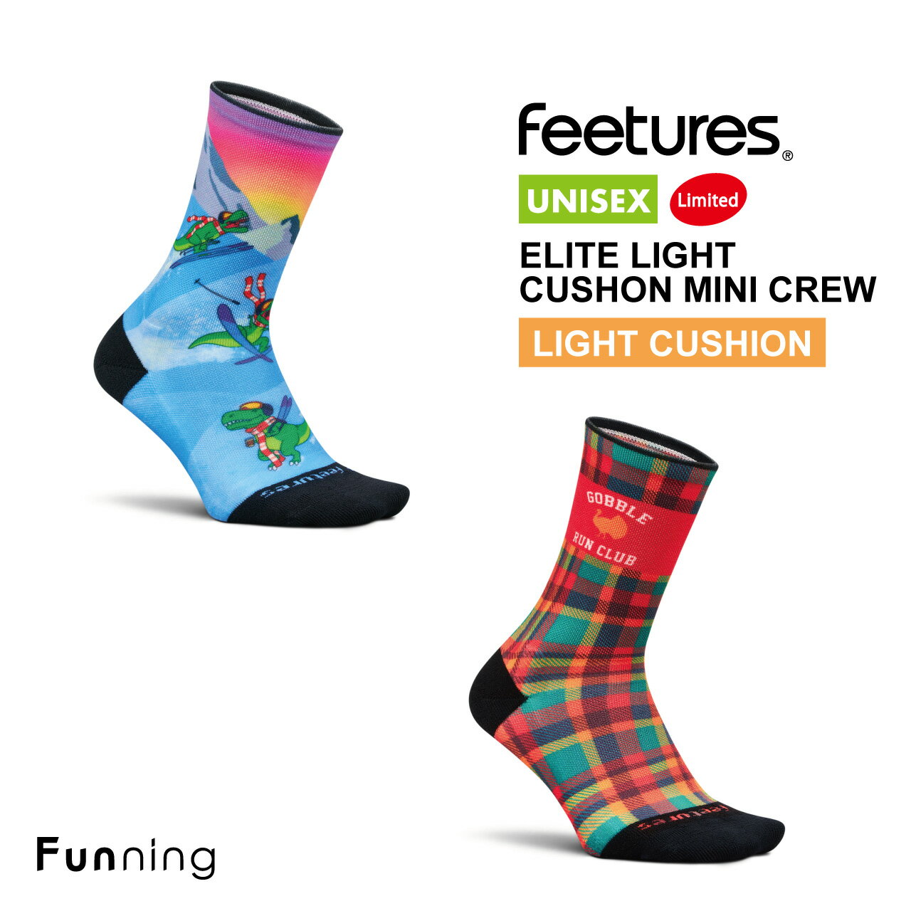 楽天Funning（ファンニング）【25秋冬新登場】Feetures フィーチャーズ ELITE MINI CREW LIGHT CUSHION 靴下 ソックス ランニングソックス スポーツソックス ゴルフ ジム テニス デイリー 履きやすい 快適 クッション性 軽量 乾湿 ユニセックス 正規品