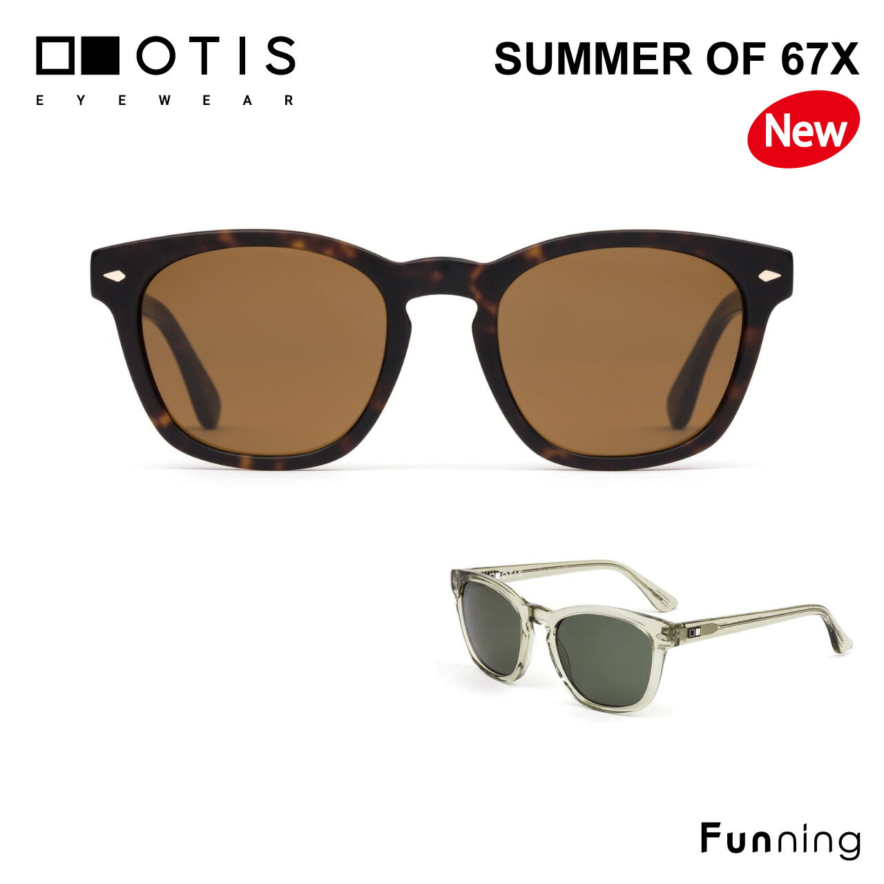 乐天商城 - OTIS オーティス SUMMER OF 67X サマー オブ シックスティセブン サングラス メンズ レディース 偏光 UVカット ミネラルガラスレンズ エコアセテート ボストン ウェリントン クラシック 大きめ 正規品