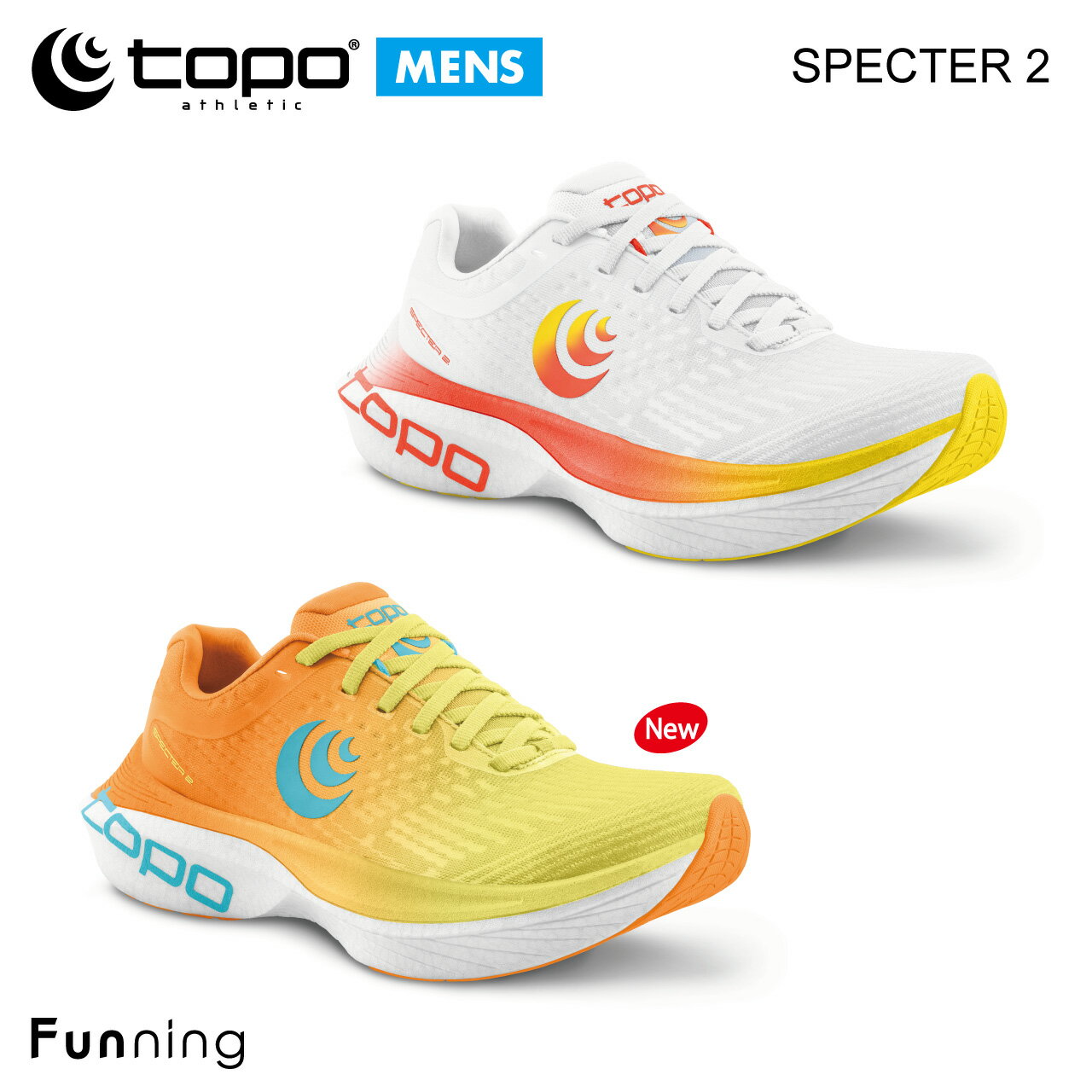 【25秋冬新色】Topo Athletic トポ アスレチック SPECTER2 (スペクター2) ランニングシューズ メンズ 男性 ロード マラソン ウォーキング トレーニング スポーツ スニーカー デイリー 軽量 幅広 通気性 5mmドロップ 正規品