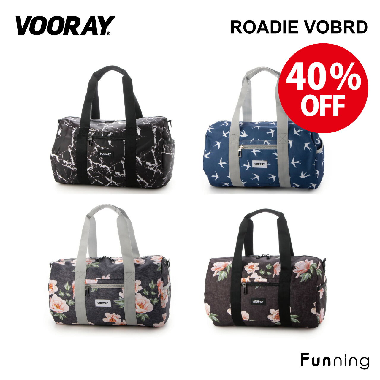 【40%OFF!1/1 0:00-1/14 23:59】VOORAY（ヴォーレイ）Roadie Duffeel 24L ダッフルバッグ ボストンバッグ スポーツバッグ ジム フィットネス 旅行 ゴルフ 通勤 テニス タウンユース 軽量 耐久性 耐候性 丈夫 ショルダーベルト付属 シンプル