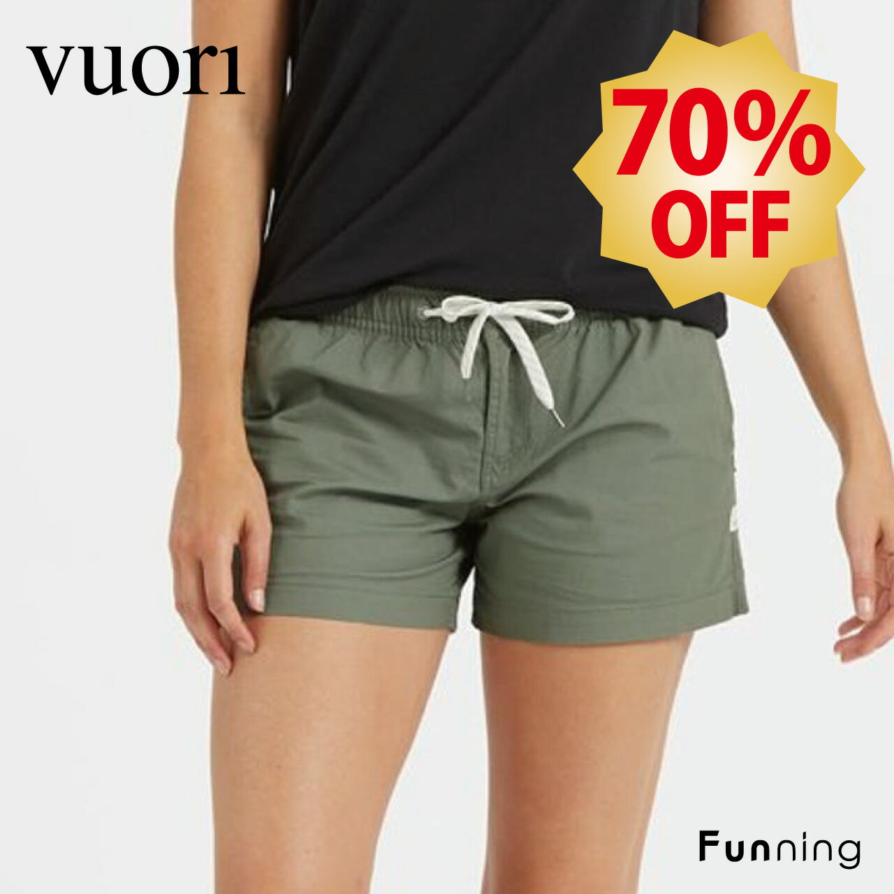 【セール70%OFF/新品】Vuori (ヴオリ) RIPSTOP SHORT ショートパンツ レディース 女性 ボトムス 短パン カジュアル アウトドア 美脚美尻 ゴムウエストバンド ストレッチ素材 プレゼント