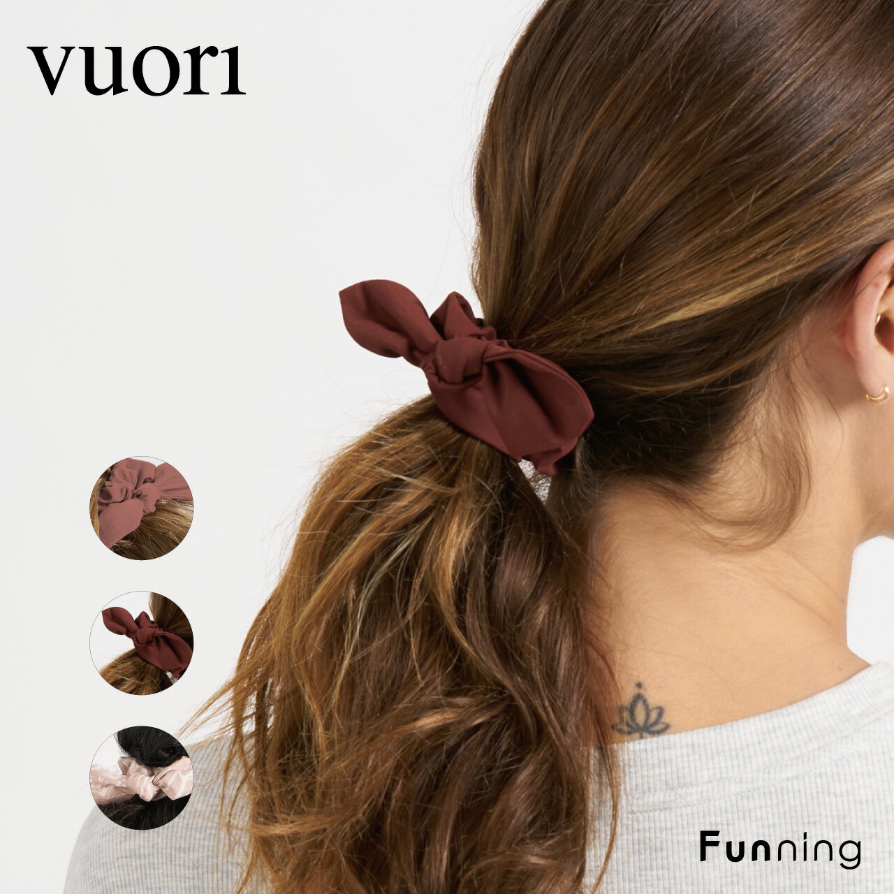 乐天商城 - 【エントリーで10倍!6/20 20:00-6/26 1:59】Vuori (ヴオリ) TIE SCRUNCHY シュシュ レディース ヘアゴム 女性 ヘアアクセサリー 髪留め まとめ髪 ポニーテール 大人 おしゃれ ヨガ スポーツ プレゼント 正規品