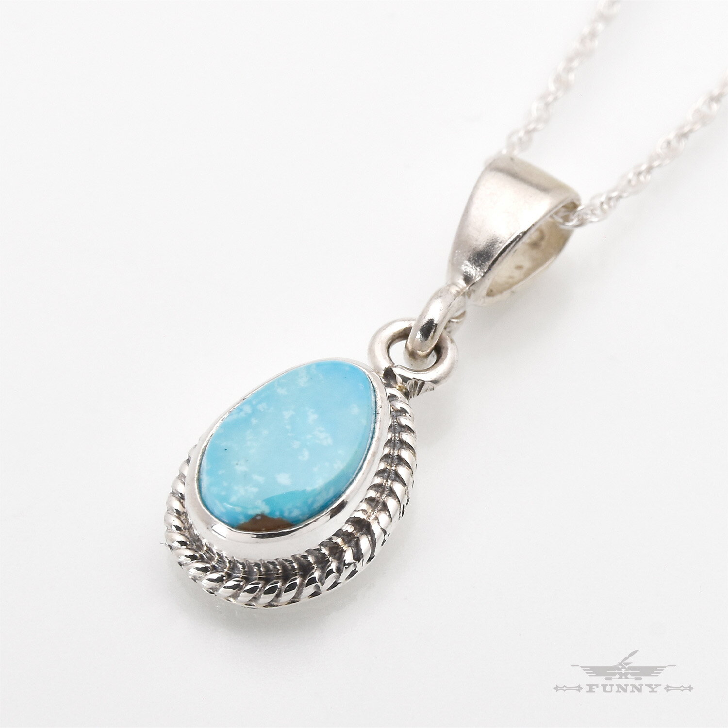 【FUNNY公式ストア】 ナバホ族 Bobby Francis ターコイズ ペンダント トップ スターリングシルバー シルバー925 プレゼント インディアンジュエリー アクセサリー ネックレス チェーン付 メンズ レディース シルバーアクセサリー ネイティブアメリカン ファニー