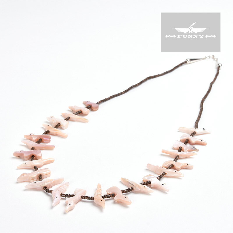 【FUNNY公式ストア】 ズニ族 フェティッシュ ネックレス インディアンジュエリー アクセサリー シェル 天然石 鳥 ビーズ ネイティブアメリカン レディース...