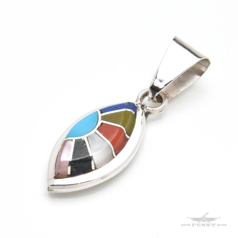 【FUNNY公式ストア】 ズニ族 Eldred Seowtewa マルチインレイ ペンダント トップ スターリングシルバー シルバー925 プレゼント インディ...