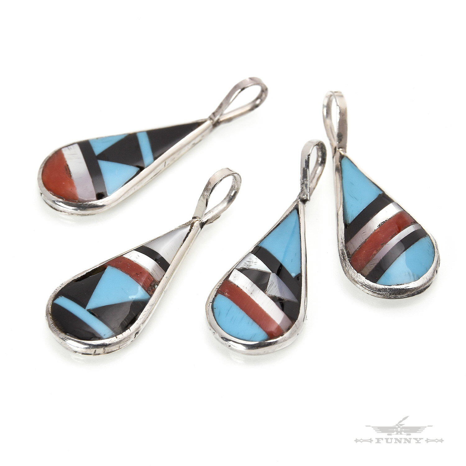 【FUNNY公式ストア】 ズニ族 Delberta Boone ティアドロップ インレイ ペンダント トップ ペンダントト..