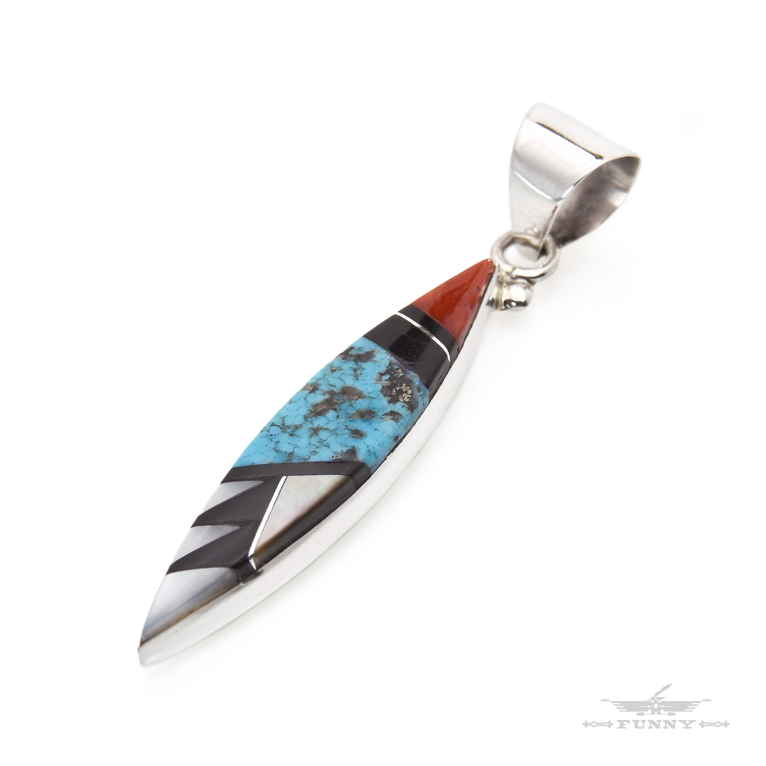 【FUNNY公式ストア】 ズニ族 Cleo Kallestewa マルチインレイ ペンダント トップ スターリングシルバー シルバー925 プレゼント インディ...