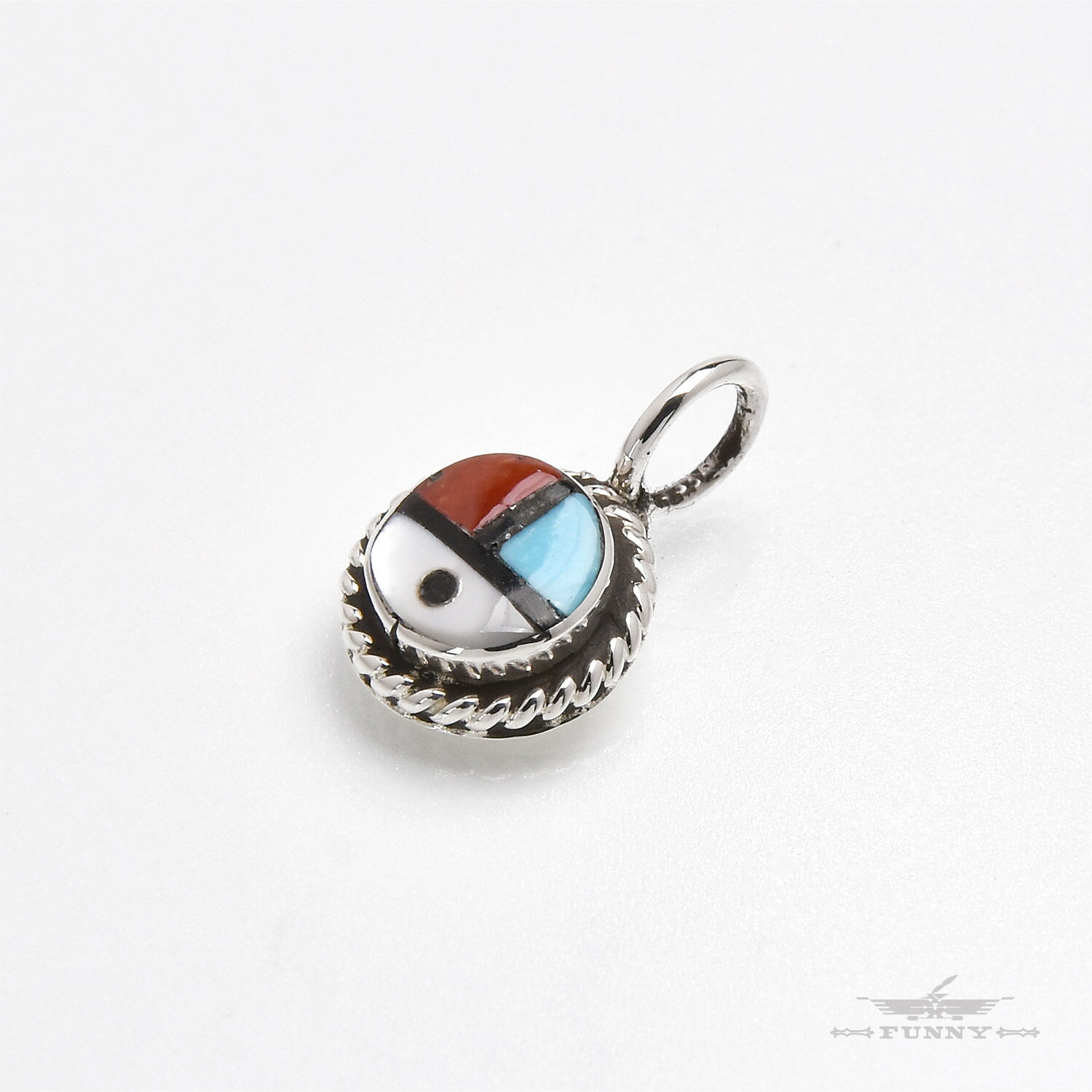 【FUNNY公式ストア】 ズニ族 サンフェイス インレイ ペンダント トップ ペンダントトップ ネックレス スターリングシルバー シルバー925 ターコイズ 天然石 マルチカラー シンプル インディアンジュエリー アクセサリー 誕生日 プレゼント