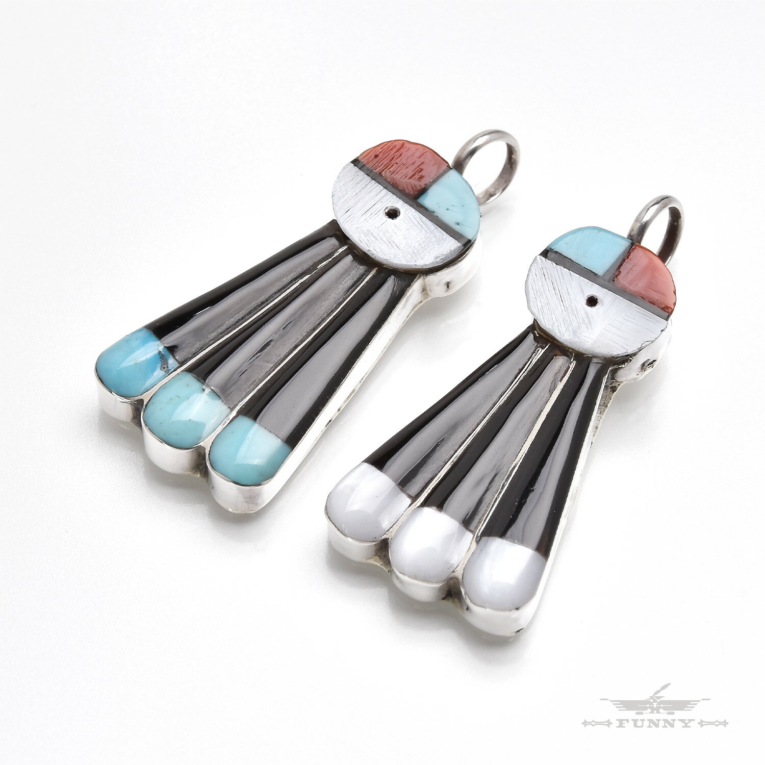 【FUNNY公式ストア】 ズニ族 Clayton Vacit サンフェイス インレイ ペンダント トップ ペンダントトップ ネックレス スターリングシルバー シルバー925 ターコイズ 天然石 マルチカラー シンプル インディアンジュエリー アクセサリー 誕生日 プレゼント