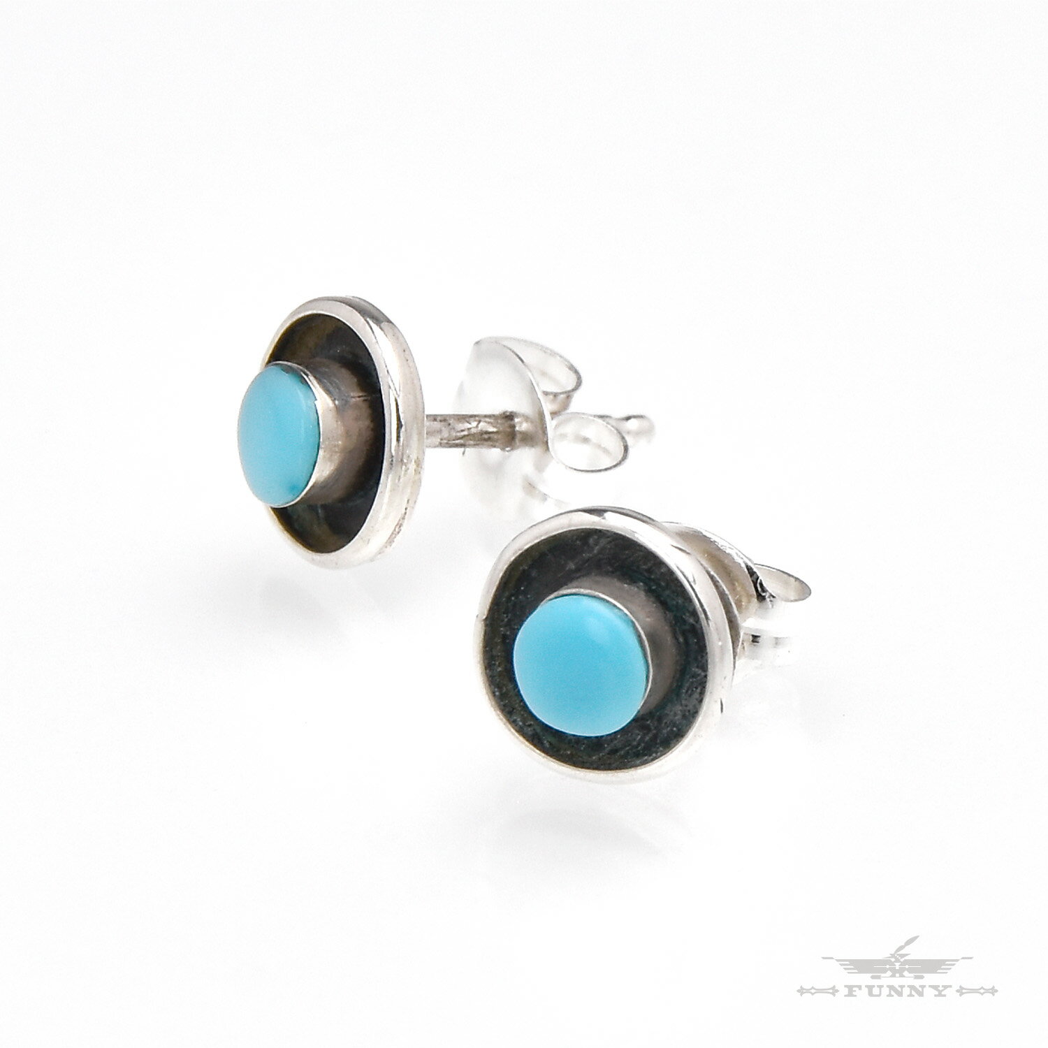 【FUNNY公式ストア】 ズニ族 ターコイズ スタッズ ピアス インディアンジュエリー シルバー925 天然石 トルコ石 レディース メンズ 誕生日 ギフト プ...