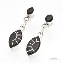 【FUNNY公式ストア】ズニ族 Eldred Seowtewa ジェット インレイ ピアス スターリングシルバー シルバー925 天然石 レディース 誕生日 ギ...