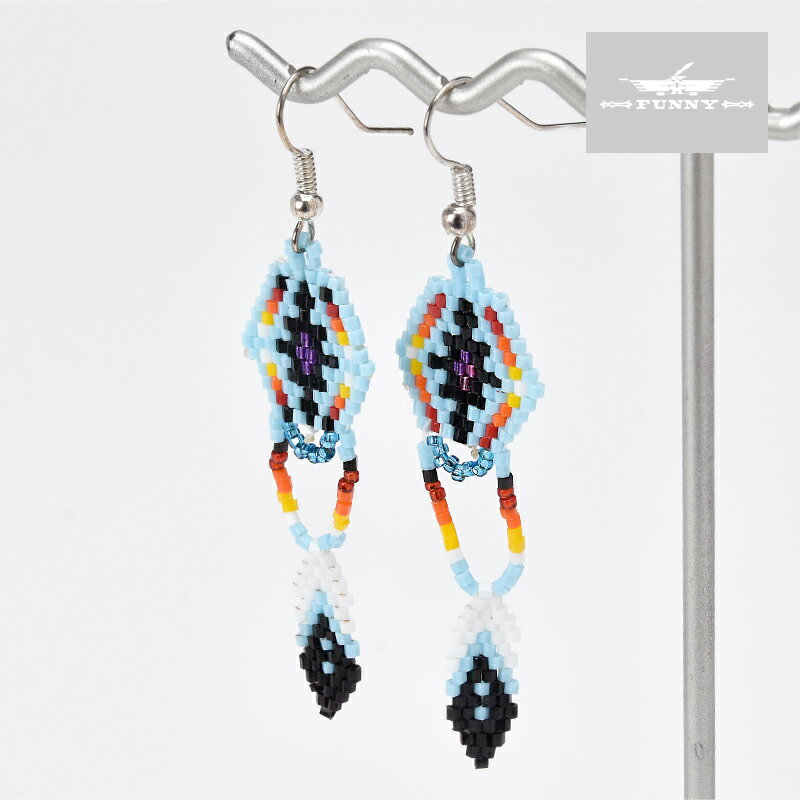 【FUNNY公式ストア】 ナバホ族 ビーズ ピアス フック インディアンジュエリー ネイティブアメリカン ビーズアクセサリー アクセサリー レディース メンズ ...
