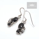 【FUNNY公式ストア】 ナバホ族 リーフ ピアス オニキス スターリングシルバー シルバー925 誕生日 プレゼント ギフト アクセサリー インディアンジュエ...