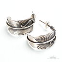 【FUNNY公式ストア】 ナバホ族 Chris Charpey フェザー ハーフフープ ピアス スターリングシルバー 925 キャッチ シンプル 羽根 大きめ ...