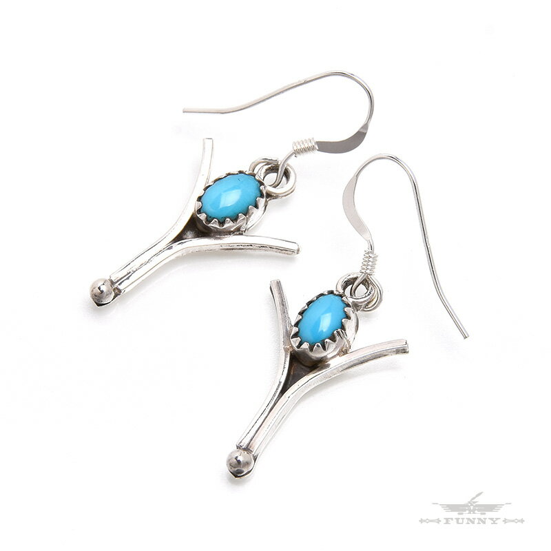 【FUNNY公式ストア】 ナバホ族 Sharon McCarthy ターコイズ ピアス スターリングシルバー シルバー925 誕生日 プレゼント ギフト アクセ...