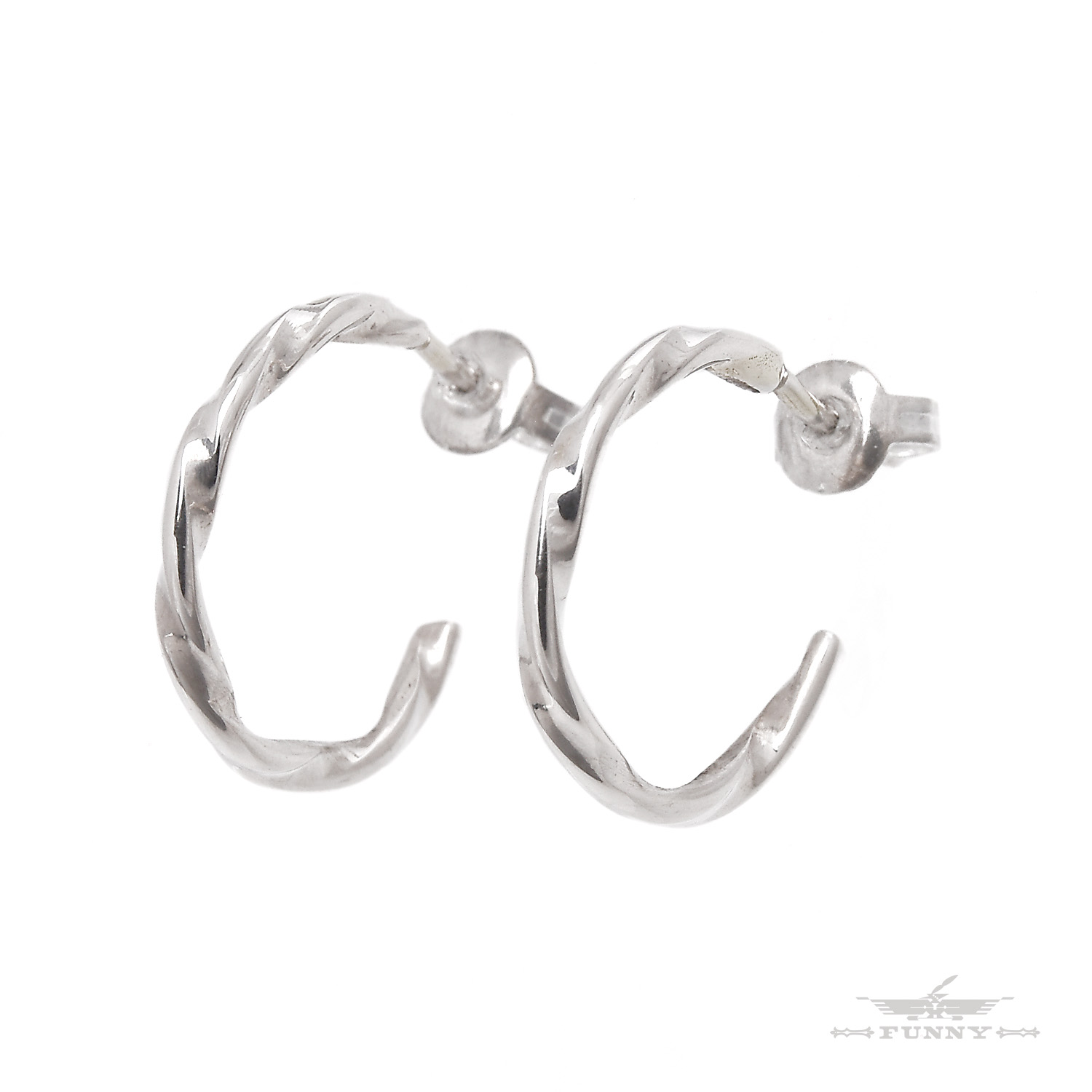 【FUNNY公式ストア】 ナバホ族 Elaine Tahe ハーフフープ ピアス スターリングシルバー 925 キャッチ シンプル メンズ レディース ユニセッ...