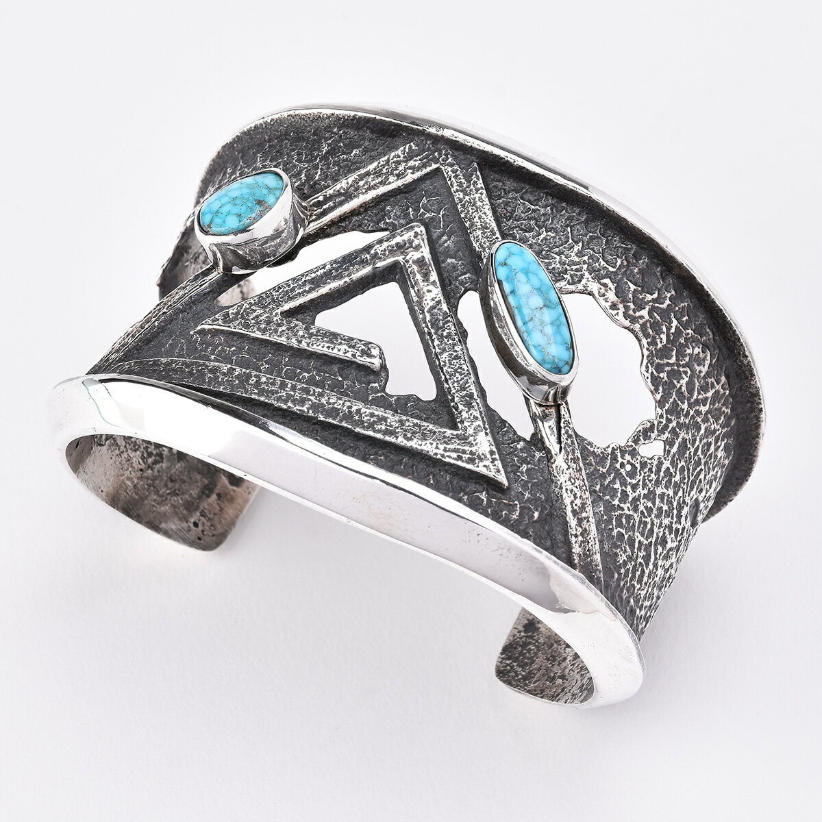 【FUNNY公式ストア】 ナバホ族 アーロン・アンダーソン トゥファキャスト ターコイズ ブレスレット バングル インディアンジュエリー スターリングシルバー ...