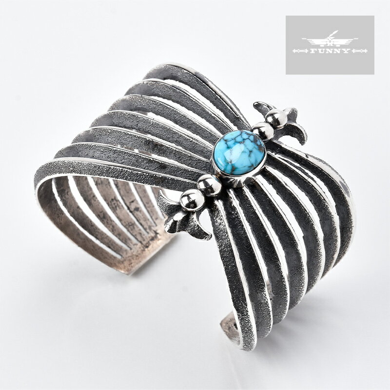 【FUNNY公式ストア】 ナバホ族 アーロン・アンダーソン トゥファキャスト ターコイズ ブレスレット インディアンジュエリー バングル スターリングシルバー ...