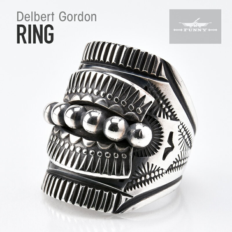 FUNNYȥ ʥХ² С åץꥱ  ǥСȡɥ 󥰥С 925 ˥å  ե ץ쥼 ǥ󥸥奨꡼ եˡ SILVER APPLIQUE RING Delbert Gordon INDIAN JEWELRY NAVAJO