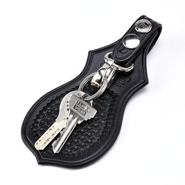 ウエスタンレザー ポリスキーホルダー ハンドバスケット ブラック POLICE KEY HOLDER HAND BASKET BLACK レザー 牛革 本革 革 キーホルダー ファニー FUNNY ウエスタン 西部劇