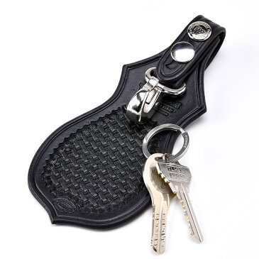 ウエスタンレザー ポリスキーホルダー ハンドバスケット ブラック POLICE KEY HOLDER HAND BASKET BLACK レザー 牛革 本革 革 キーホルダー ファニー FUNNY ウエスタン 西部劇