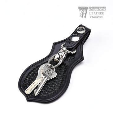 ウエスタンレザー ポリスキーホルダー ハンドバスケット ブラック POLICE KEY HOLDER HAND BASKET BLACK レザー 牛革 本革 革 キーホルダー ファニー FUNNY ウエスタン 西部劇