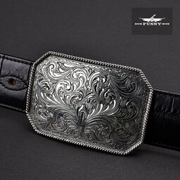 【FUNNY公式ストア】 《SQUARE ENGRAVED BUCKLE》 スクエア エングレーブ バックル スターリングシルバー 925 ウエスタンバックル ベルト メンズ レディース 男女兼用 プレゼント ギフト ファニーオリジナル FUNNY ORIGINAL 送料無料