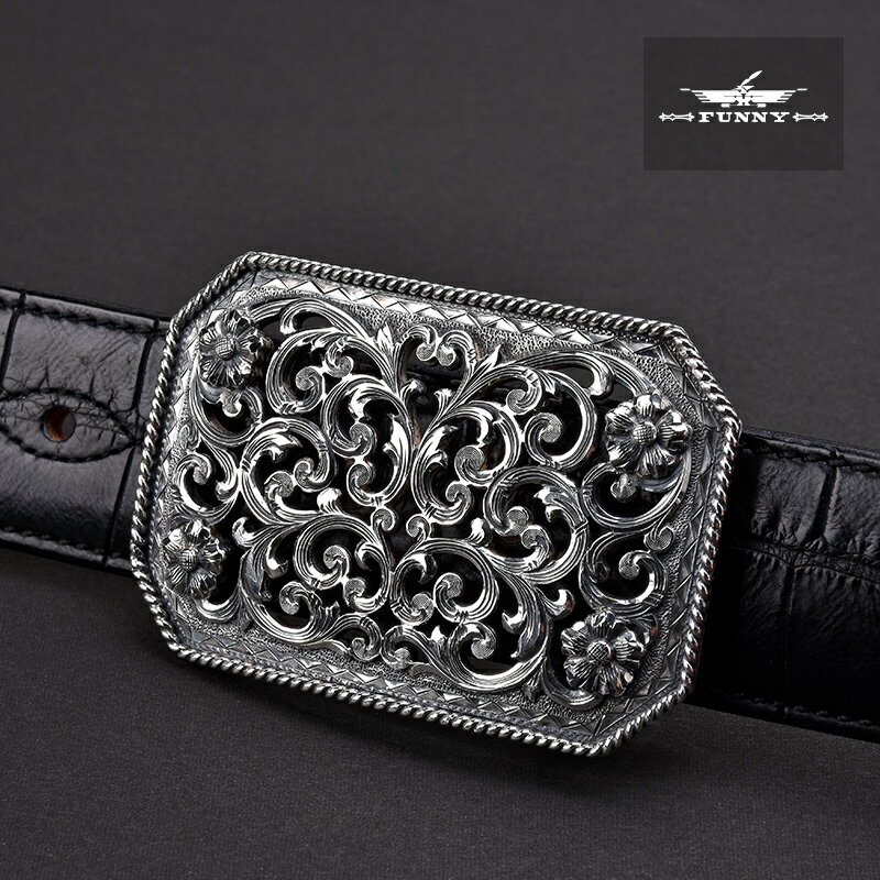 【FUNNY公式ストア】 《SQUARE FILIGREE BUCKLE》 スクエア フィリグリー バックル スターリングシルバー 925 ウエスタンバックル オーバレイ ベルト メンズ レディース 男女兼用 プレゼント ギフト ファニーオリジナル FUNNY ORIGINAL 送料無料 YH_K