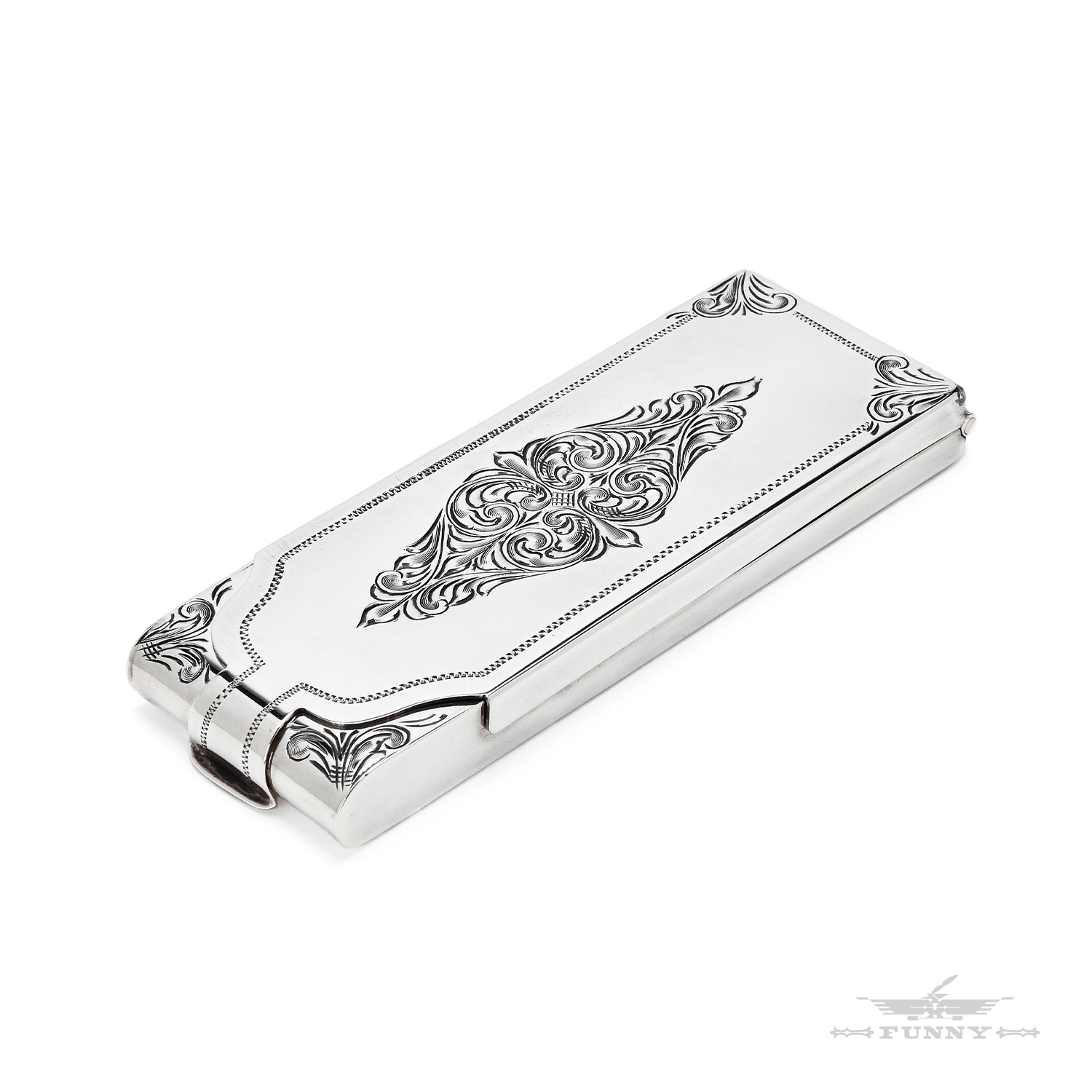 【FUNNY公式ストア】 ハンドエングレーブ シガレットケース スターリングシルバー 925 メキシコ ウエスタン 手彫り ハンドメイド メンズ レディース 男...