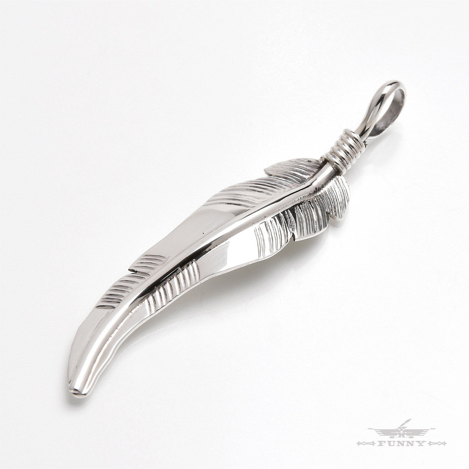 【FUNNY公式ストア】 アンルイス・バレンシア フェザー ペンダント トップ ネックレス スターリングシルバー シルバー925 メンズ レディース 羽根 誕生日 ギフト プレゼント インディアンジュエリー シルバーアクセサリー ネイティブアメリカン シンプル アクセサリー