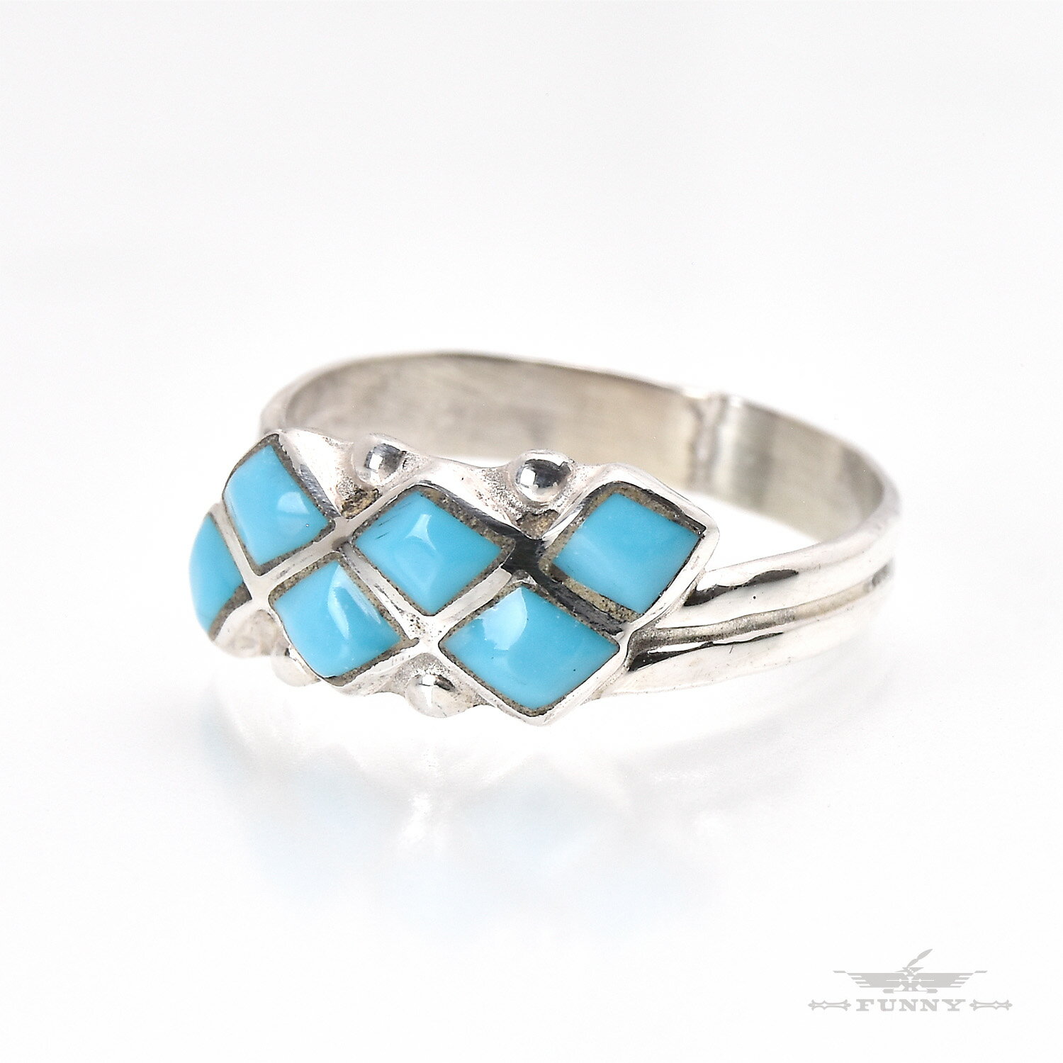 【FUNNY公式ストア】 ズニ族 Bonnie Leekela ターコイズ インレイ リング 【サイズ展開あり】 インディアンジュエリー 天然石 スターリングシルバー シルバー925 ユニセックス レディース メンズ アクセサリー 指輪 誕生日 ギフト プレゼント