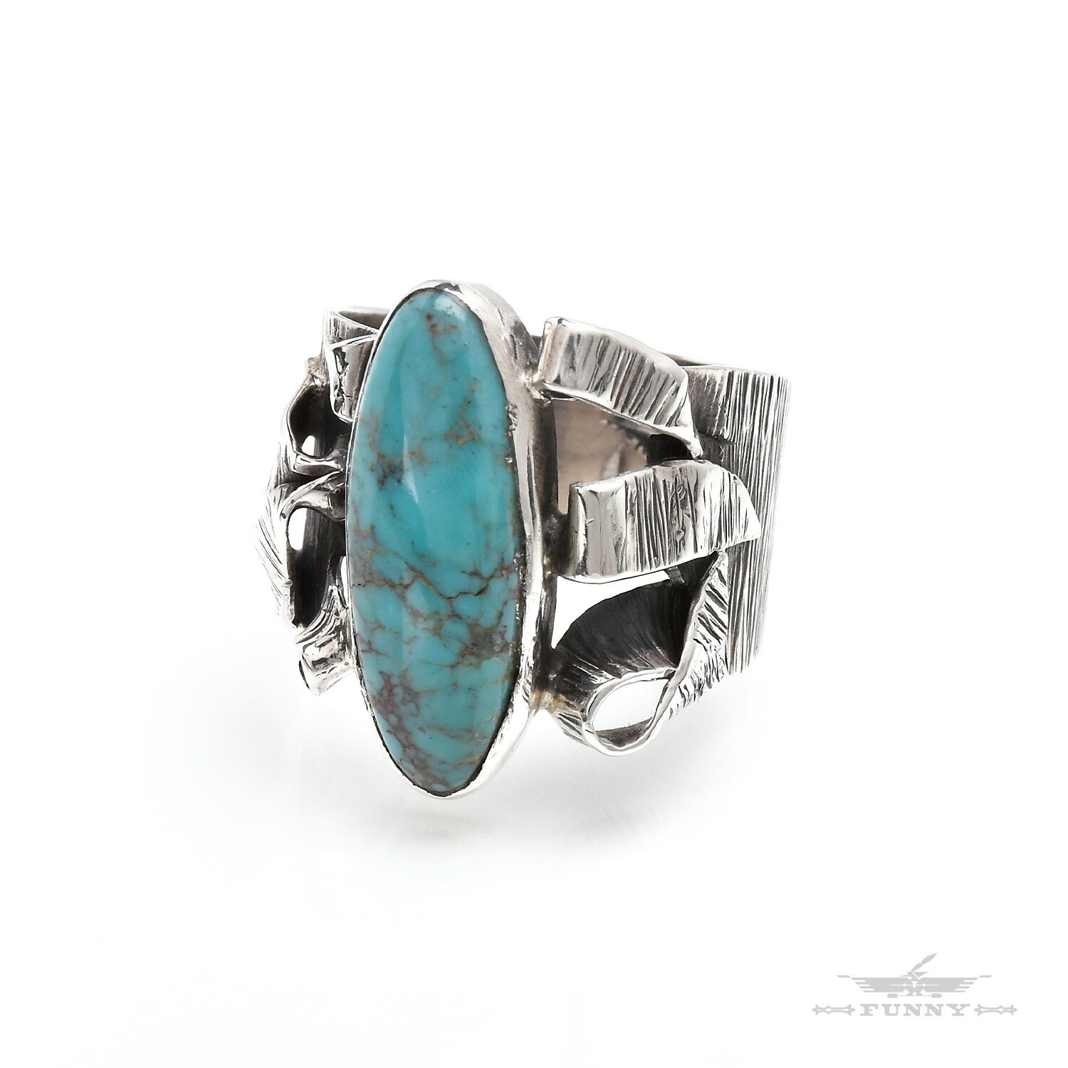【FUNNY公式ストア】 ナバホ族 ロニー・ヘンリー ターコイズ リング [20号] スターリングシルバー シル..