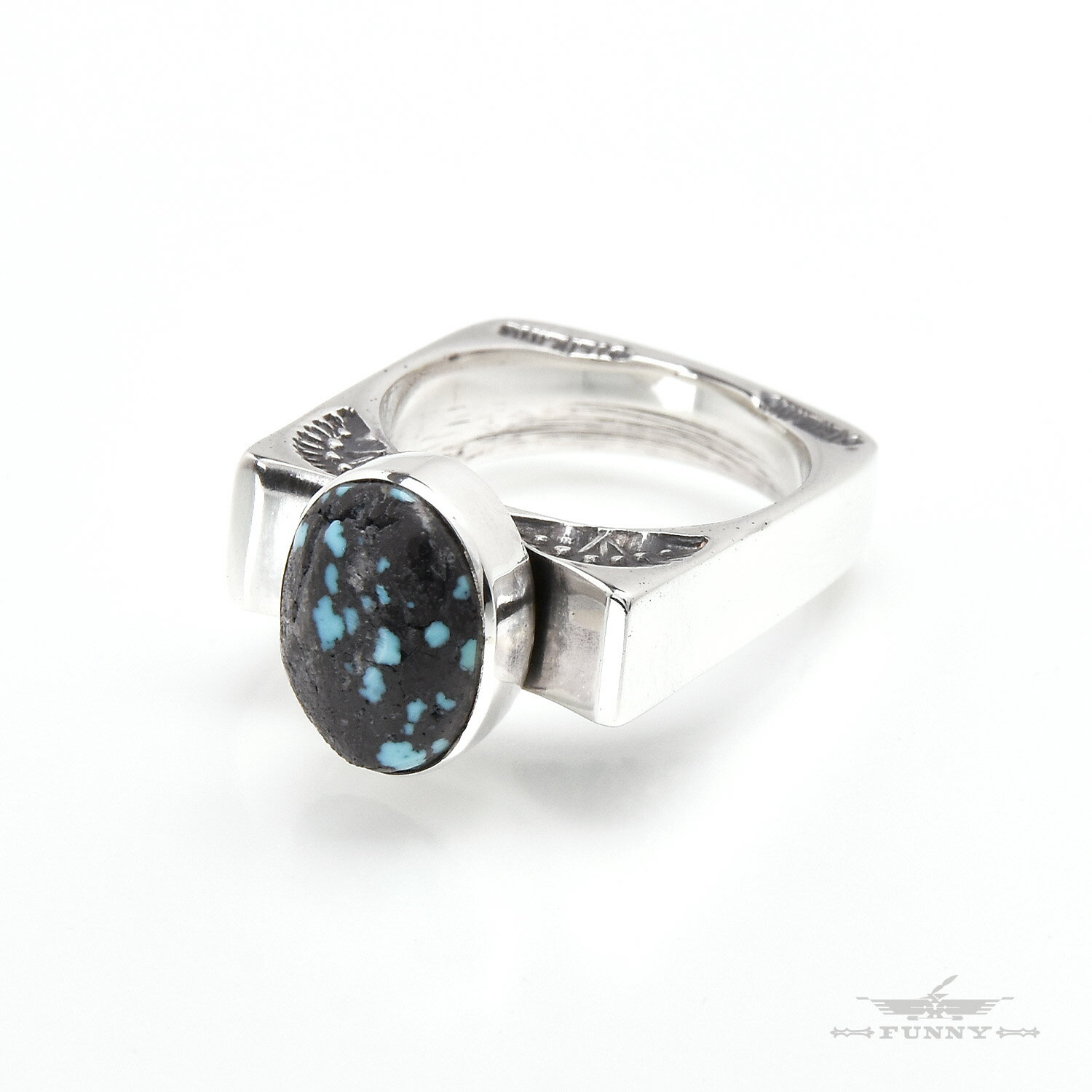 【FUNNY公式ストア】 ナバホ族 ロニー・ヘンリー ターコイズ リング [13号] スターリングシルバー シル..
