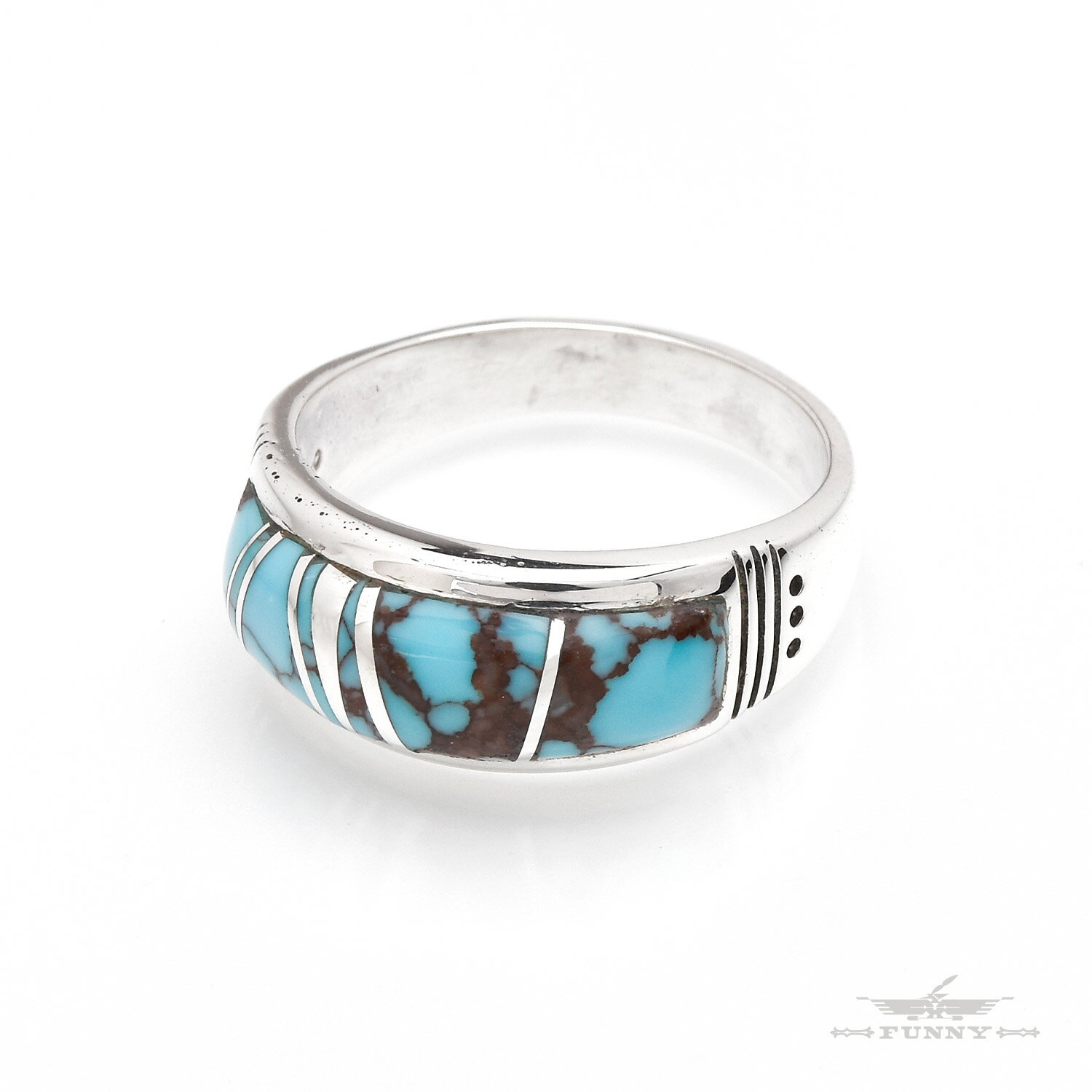 【FUNNY公式ストア】 ストーンウィーバー インレイ リング [22号] ターコイズ スターリングシルバー シ..