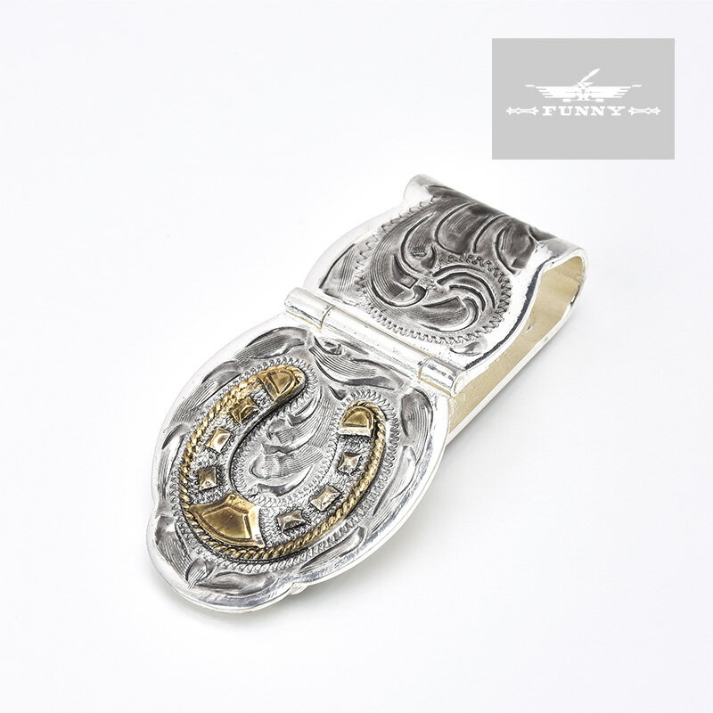 【FUNNY公式ストア】Austin Accent マネークリップ エングレーブ ホースシュー Money Clip Foldover Motif ＃MC-02HS オースティン アクセント 折り畳み ヒンジ式 シンプル メンズ レディース 男女兼用 プレゼント ギフト ファニー