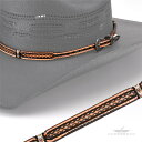 【FUNNY公式ストア】 M&Fウエスタン ツールド ハットバンド 【Genuine Leather 5/8 Hatband Tan/#0204408】 ハット...