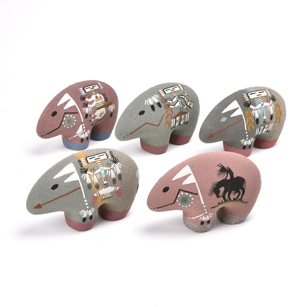 【FUNNY公式ストア】 ナバホ族 サンドペンイント サンドアート ベア ネイティブアメリカン アート イェ..