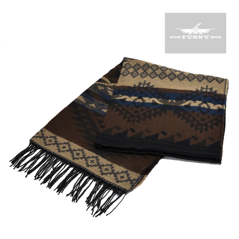 【FUNNY公式ストア】 NU TRENDZ Geometric Jacquard Pashima Scarf スカーフ 防寒 大判 FUNNY ファニー