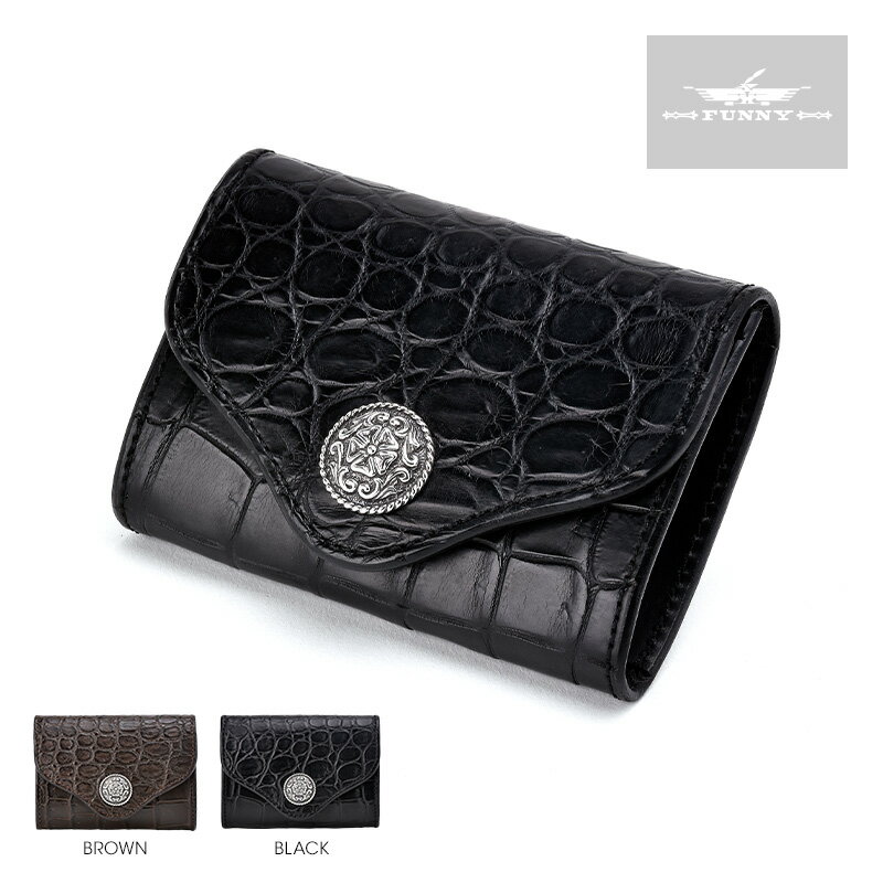 【FUNNY公式ストア】 ファニー 財布 ワニ革 コインケース ベローズ ポロサスクロコダイル 誕生日プレゼント 男性 革財布 小銭入れ メンズ レディース 男...