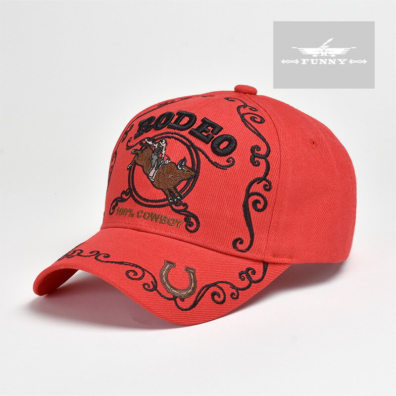 【FUNNY公式ストア】 キャップ ［RODEO RED] ウエスタン 帽子 ユニセックス メンズ レディース 刺繍 プレゼント ギフト