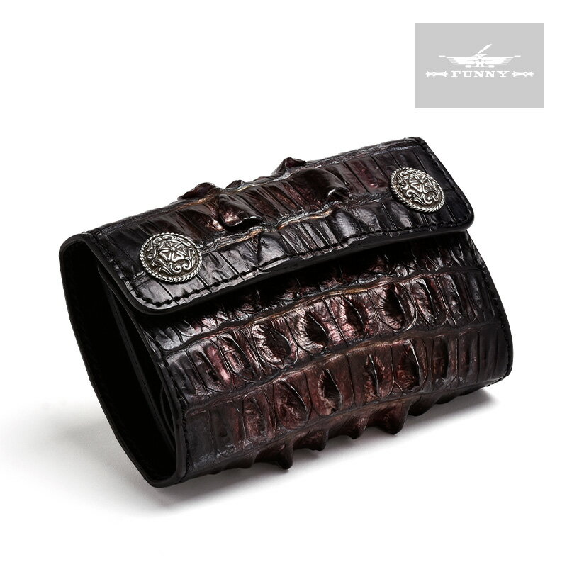 【FUNNY公式ストア】 ［数量限定］ ファニー ダブルドットビルフォード ホーンバッククロコダイル テール BLOOD MOON ブラッドムーン 本革財布 財布 ミドルサイズ コンチョ 二つ折り ブランド財布 レザーウォレット ビルフォード ワニ革 鰐 大容量 誕生日プレゼント ギフト