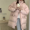 キルティング ジャンパー アウター レディース 送料無料 3色 ダウンコート ブルゾン ジャケット ハイネック フード 長袖 前開き フロントボタン ポケット付き 無地 ワンサイズ 楽ちん 軽い シンプル 茶 桃 コーヒー ベージュ ピンク