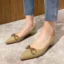 パンプス レディース ポインテッドトゥ ビットローファー ローヒール チャンキーヒール 太ヒール 韓国系 オルチャン 楽ちん 美脚 送料無料 パーティー 旅行 リゾート 休日 女子会 お出かけ デート 10代 20代 30代 春 夏 秋 無地 ブラック グレー ヌード(4)