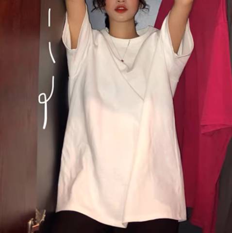 シンプルT レディース トップス シャツ Tシャツ 半袖 ラウンドネック 襟なし かわいい シンプル カジュアル おしゃれ かっこいい ラフ メンズライク マニッシュ ボーイッシュ スポーティー 存在感 ベーシック アクティブ 無地 春 夏 秋 ロングシーズン