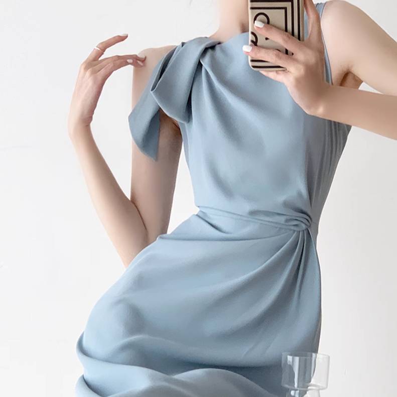 レディース スカート ワンピース ドレス ミモレ 袖なし ノースリーブ 襟なし タイト ハイウエスト 薄手 かわいい 大人可愛い きれいめ シンプル カジュアル 上品 おしゃれ かっこいい レトロ こなれ感 ラフ 個性的 クール モード系 エレガント モダン